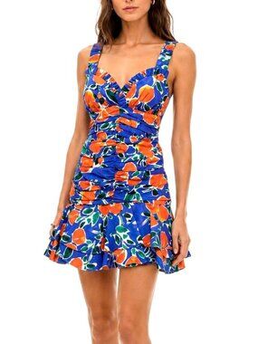 Jonathan Simkhai Havana Ruched Ruffle Mini Dress Ruffle Skirt